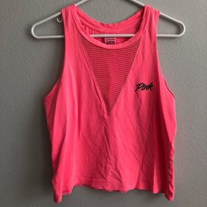 Pink mesh tank